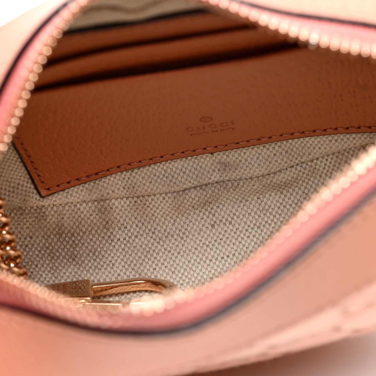 Gucci GG Supreme Monogram Textured Calfskin Web Mini Ophidia Half Moon Hobo Rose Pink 5 of 10