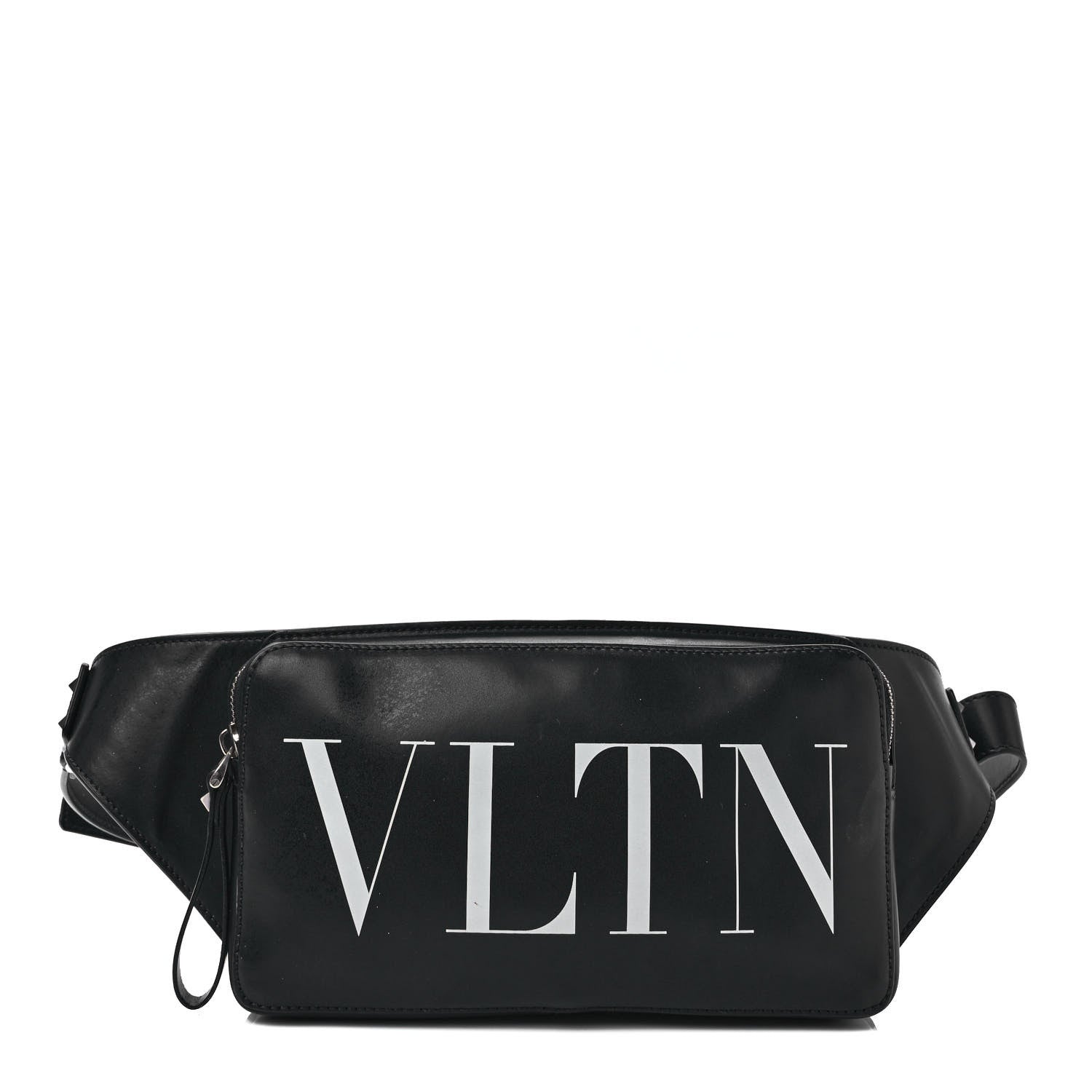 Valentino Garavani Calfskin VLTN Belt Bag Black White 1 of 11