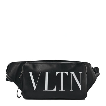 Valentino Garavani Calfskin VLTN Belt Bag Black White 1 of 11