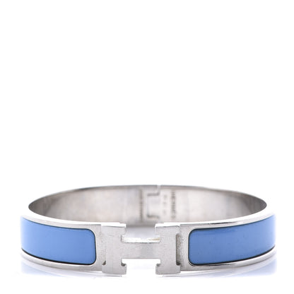 Hermes Enamel Narrow Clic Clac H Bracelet GM Bleu Transat 1 of 4