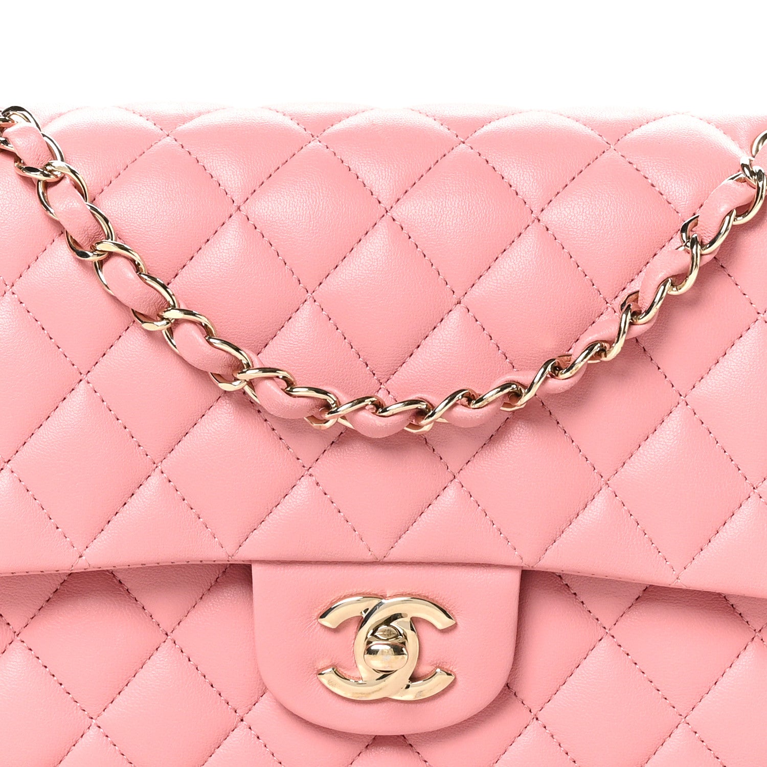 Chanel Lambskin Quilted Medium Double Flap Rose Pink 8 of 11