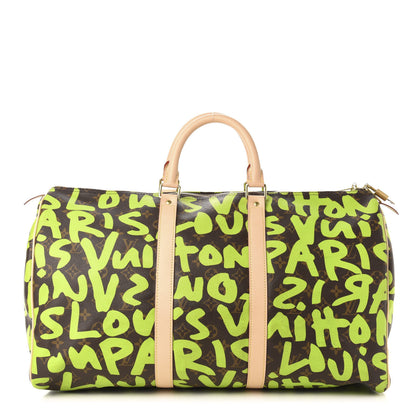 Louis Vuitton Monogram Graffiti Keepall 50 Green 1 of 9
