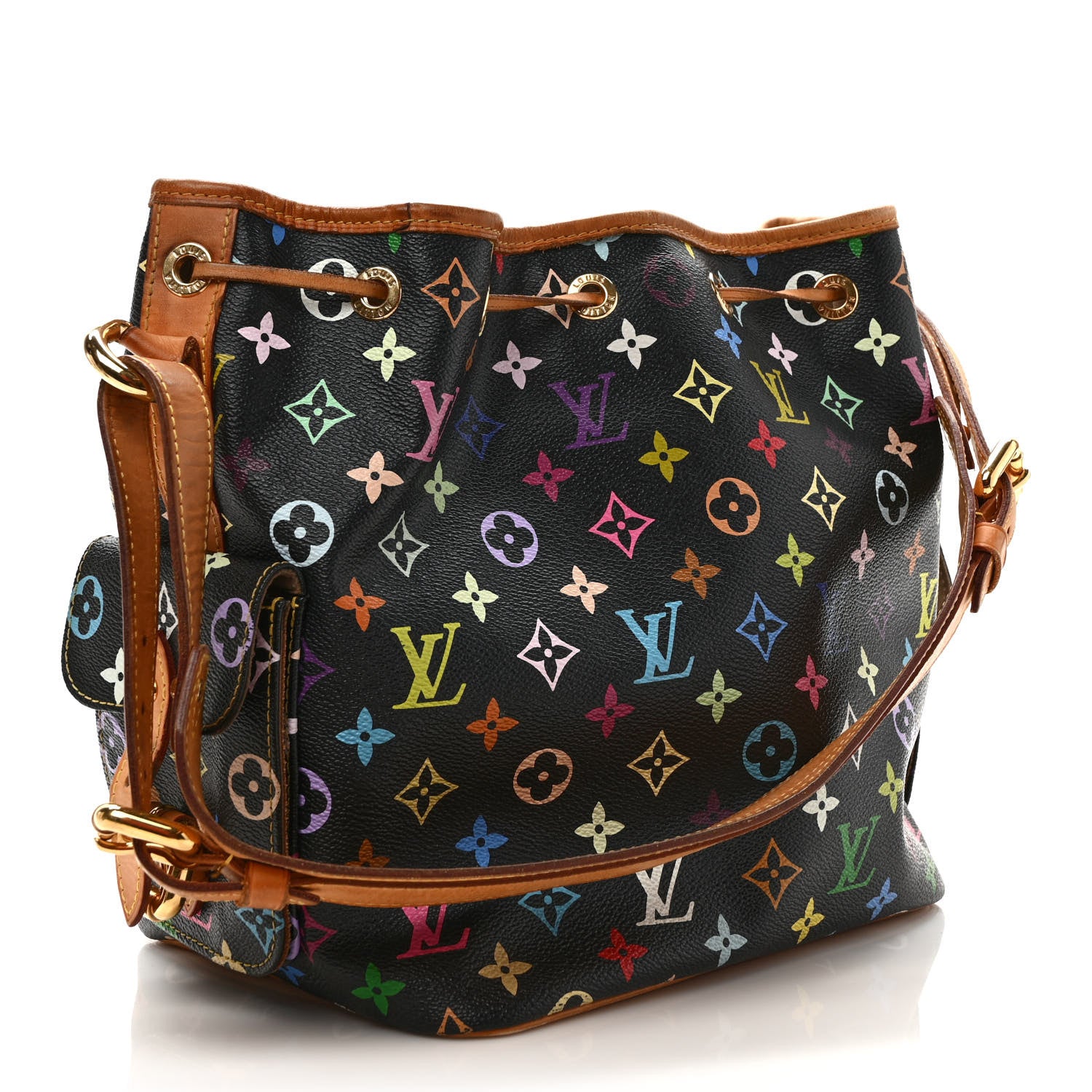 Louis Vuitton Monogram Multicolor Petit Noe Black 3 of 12