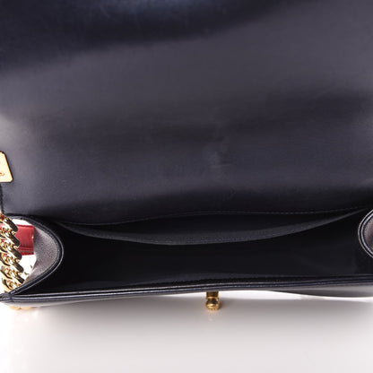 Chanel Lambskin Embossed Medium Boy Cube Flap Navy 8 of 8