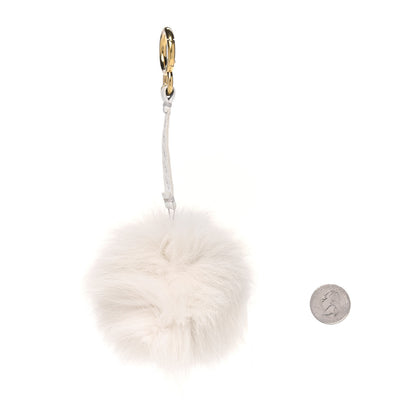 Fendi Fox Fur Pom Pom Bag Charm White 2 of 4