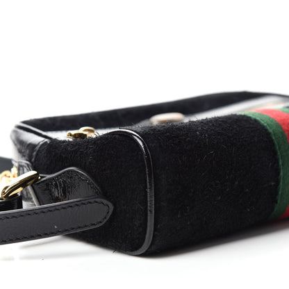 Gucci Suede Patent Web Mini Ophidia Shoulder Bag Black 6 of 11