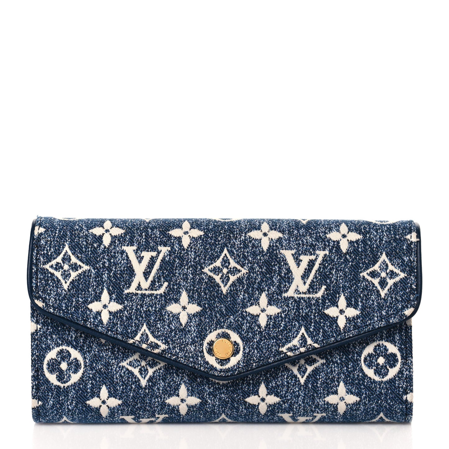 Monogram Jacquard Denim Sarah Wallet Bleu