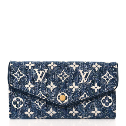 Louis Vuitton Monogram Jacquard Denim Sarah Wallet Bleu 1 of 10