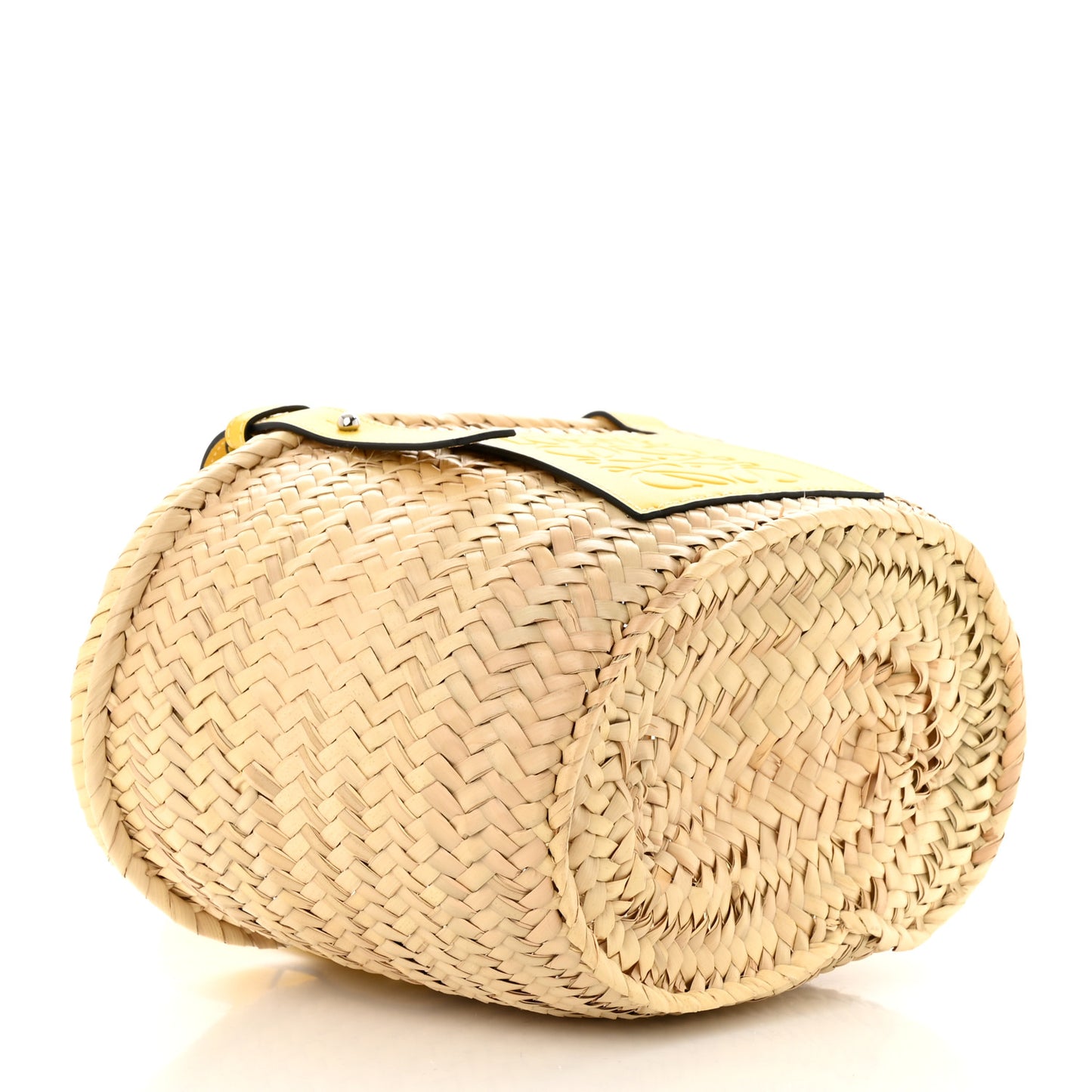 Raffia Small Basket Tote Bag Natural Yellow