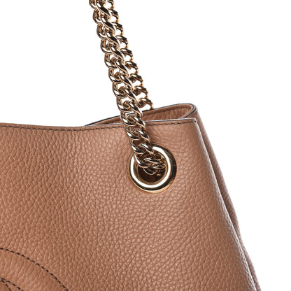Gucci Pebbled Calfskin Medium Soho Chain Shoulder Bag Camelia 9 of 18