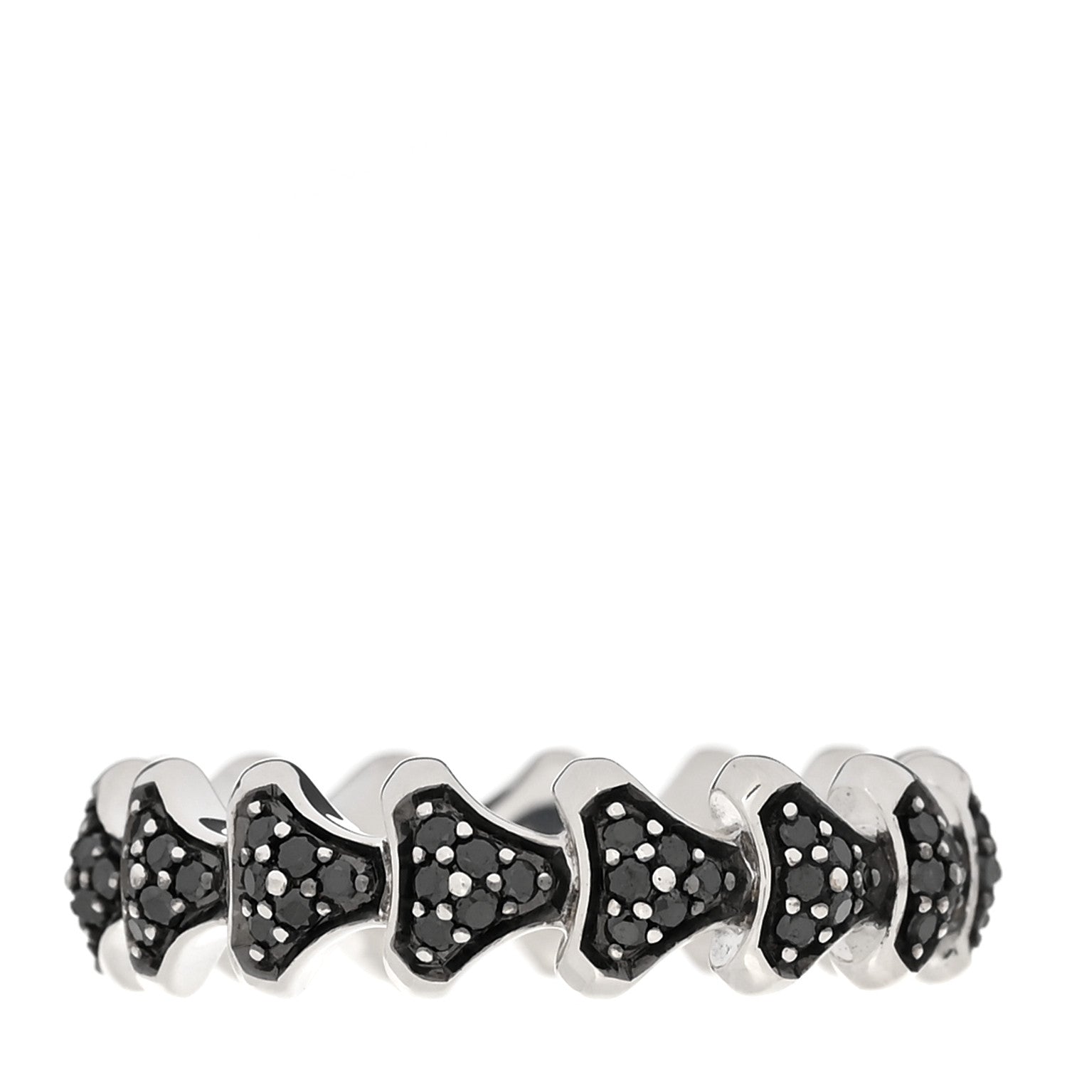David Yurman Sterling Silver Black Diamond Armory Band Ring 58 8.5 1 of 6