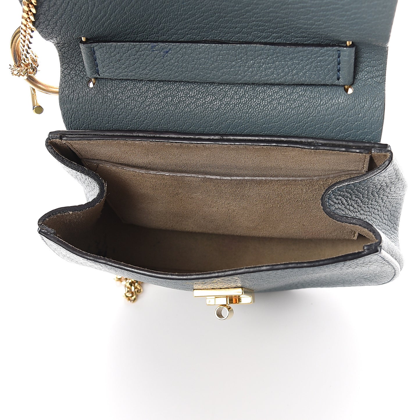 Grained Lambskin Mini Drew Shoulder Bag Cloudy Blue