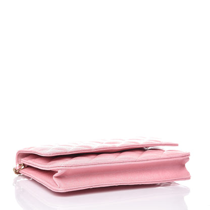 Chanel Iridescent Caviar Quilted Wallet on Chain WOC Rose Pink 4 of 9