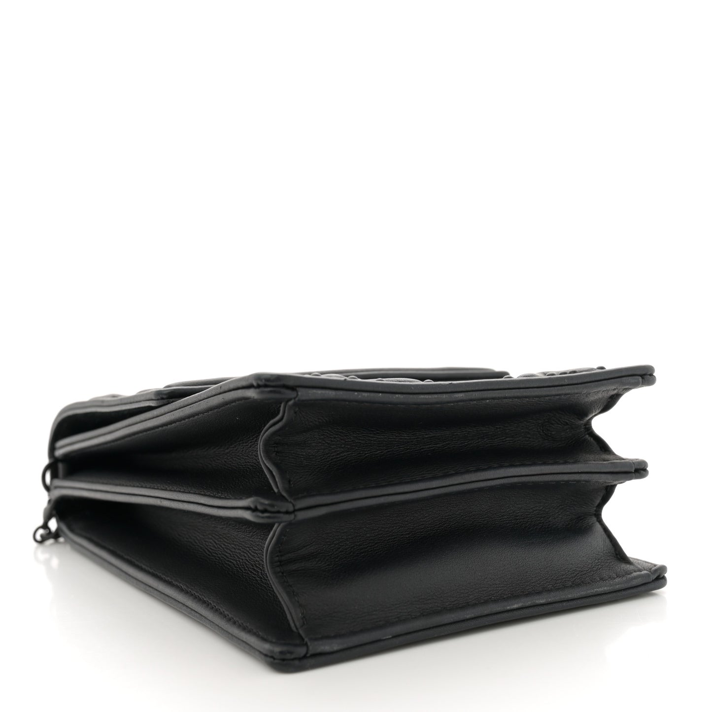 Ultra Matte Calfskin Studded Vertical Diorama Black