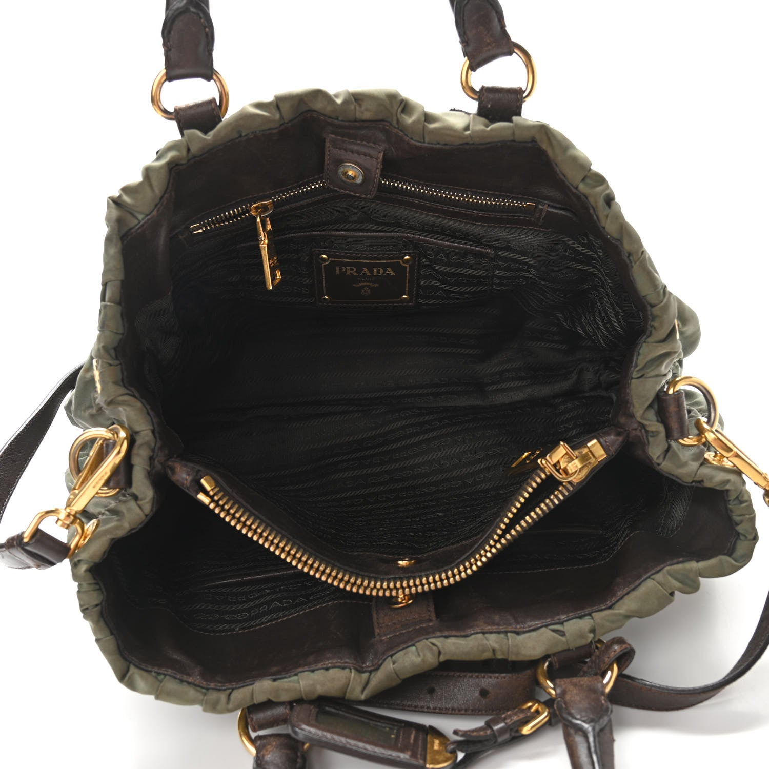 Prada Tessuto Nylon Gaufre Tote Fumo 5 of 10