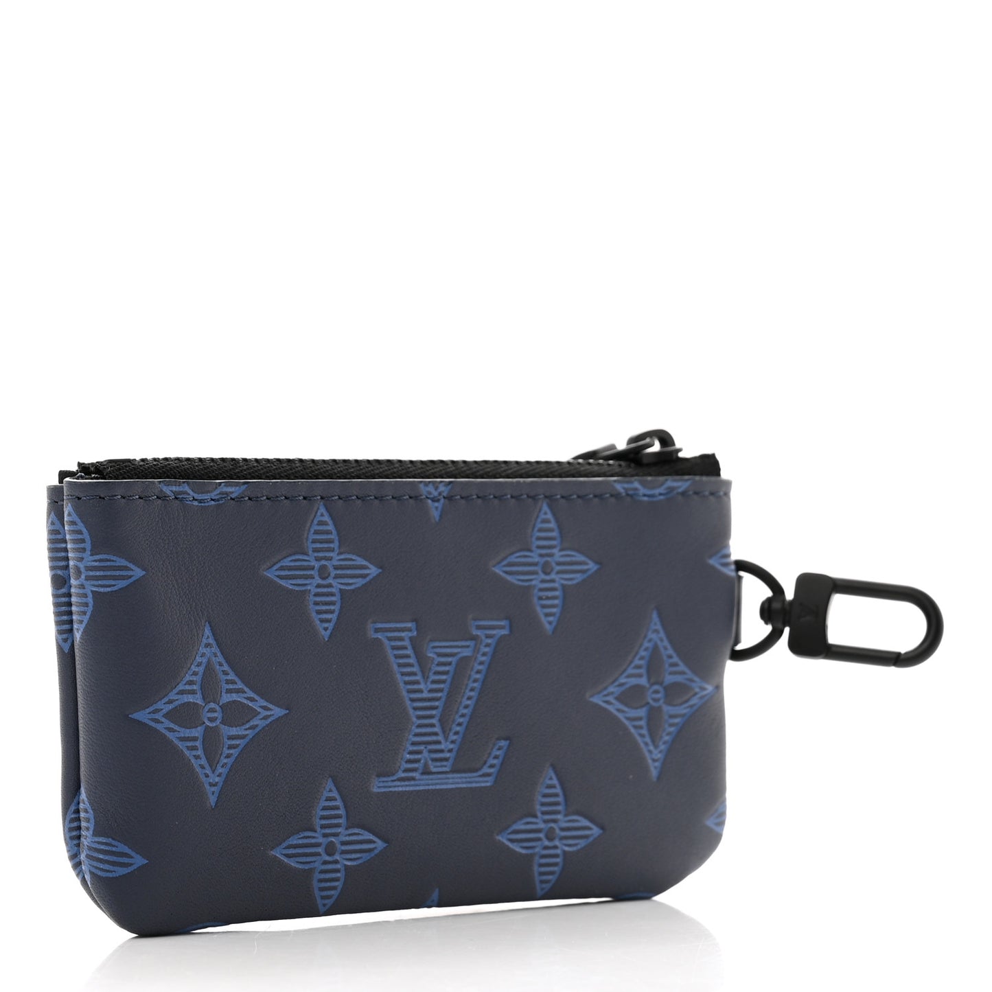 Calfskin Monogram Shadow Trio Messenger Key Pouch Navy Blue