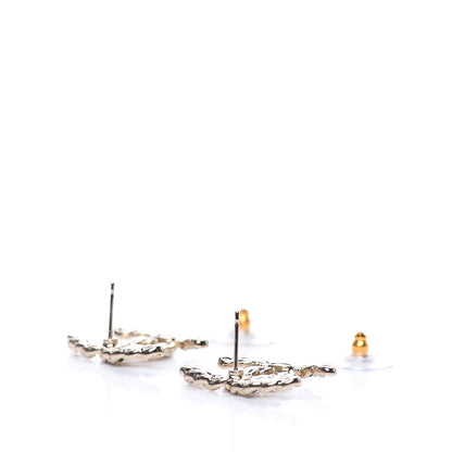 Chanel Enamel Metal Chain French New Wave CC Earrings Black Gold 4 of 5