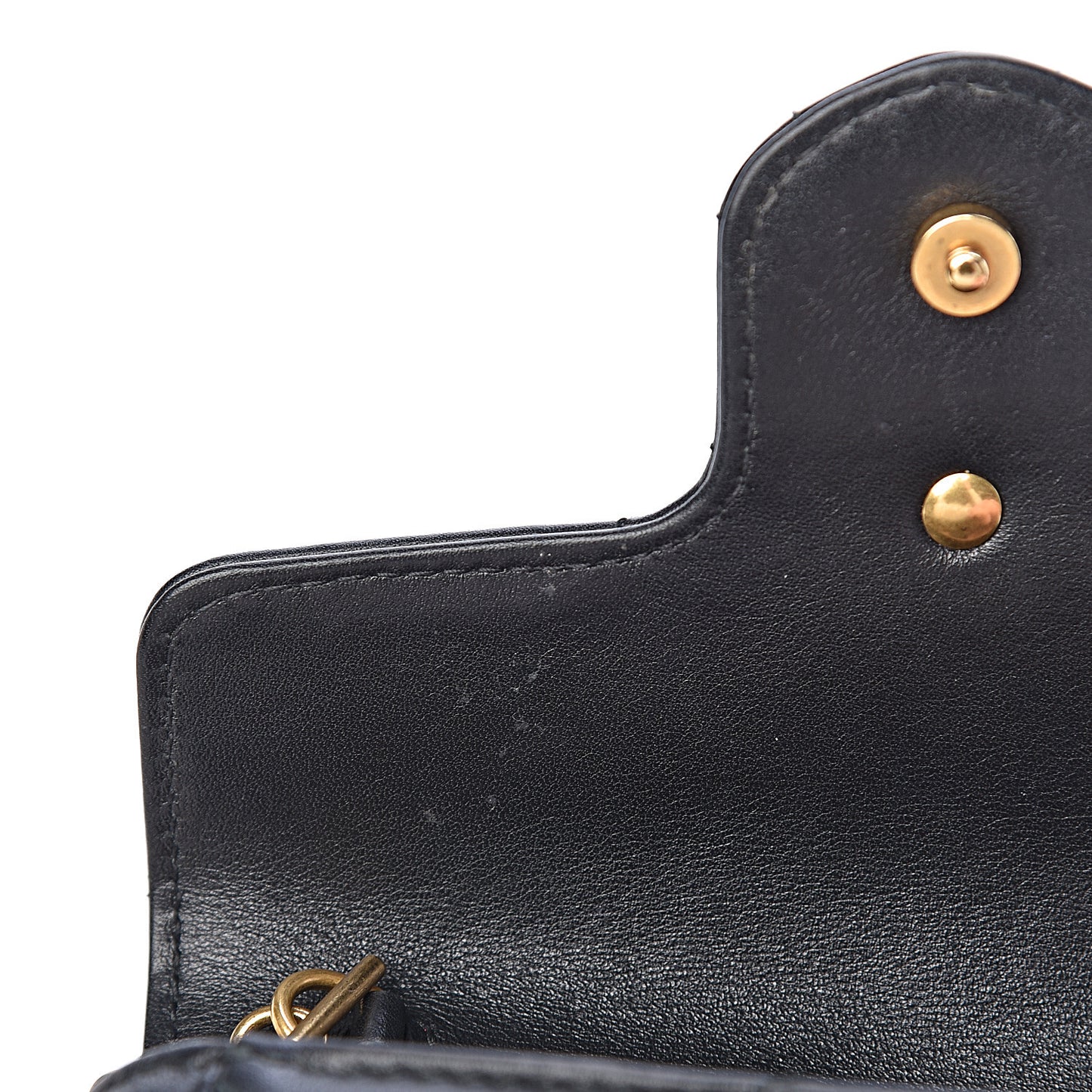 Calfskin Matelasse Super Mini GG Marmont Shoulder Bag Black