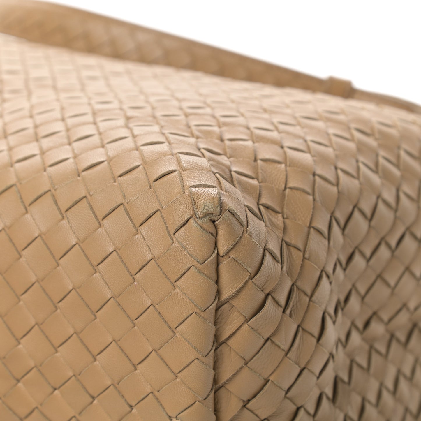 Nappa Intrecciato Garda Shoulder Bag Camel