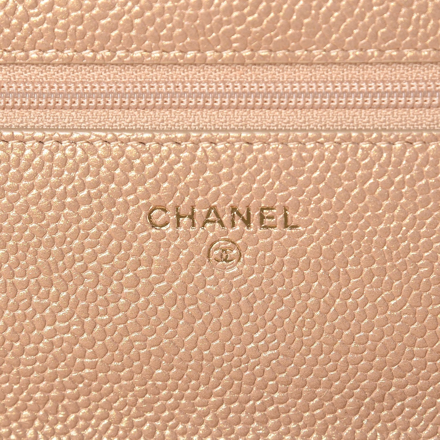 Chanel Pearly Caviar Quilted Wallet On Chain WOC Gold 6 of 12