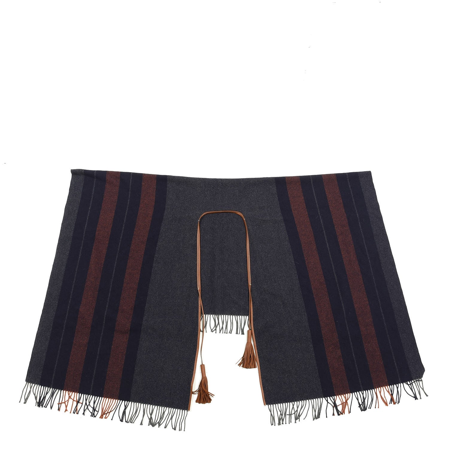 Hermes Merino Wool Cashmere Rocabar Poncho Gris 1 of 2