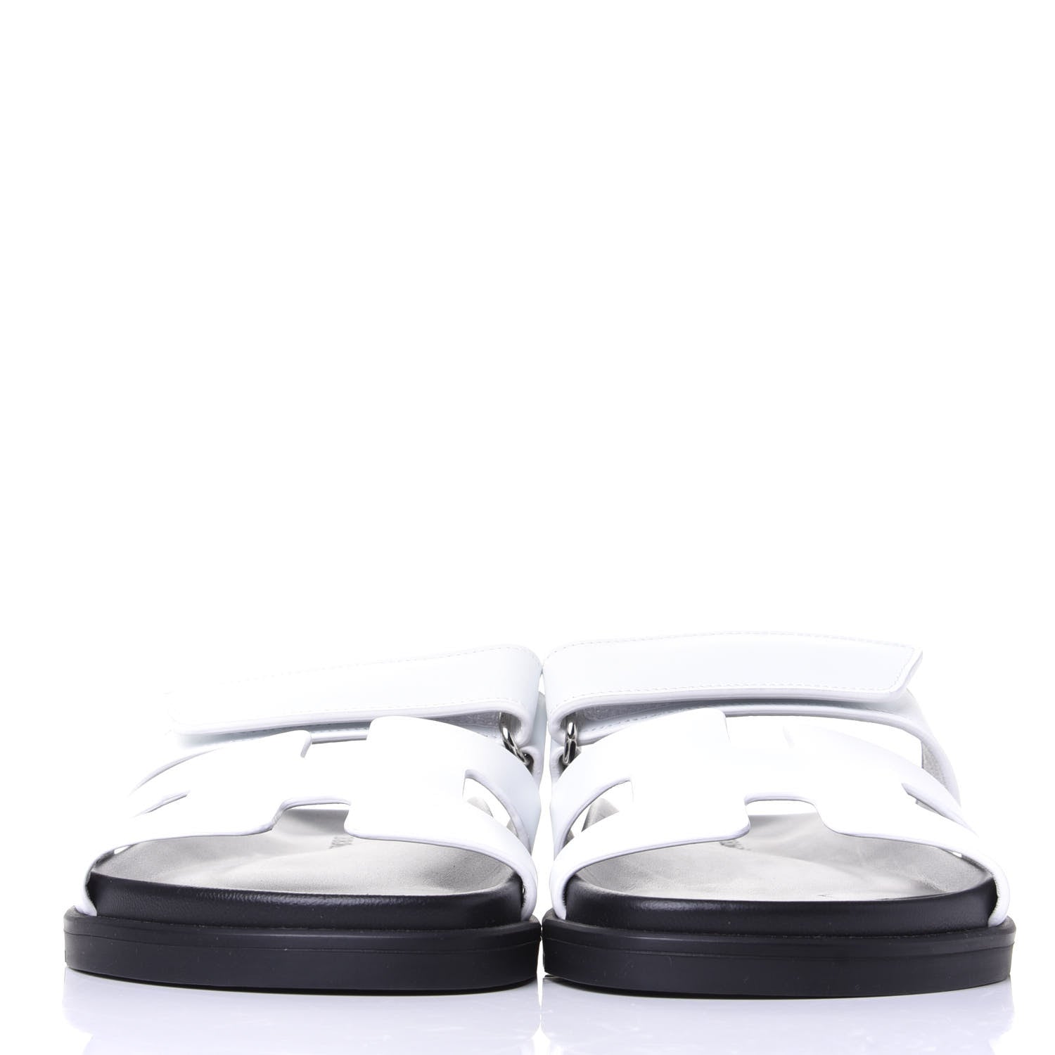 Hermes Calfskin Womens Chypre Sandals 37 White 2 of 11