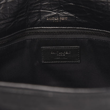 Saint Laurent Crocodile Embossed Lambskin Monogram Medium Niki Chain Satchel Black 6 of 10