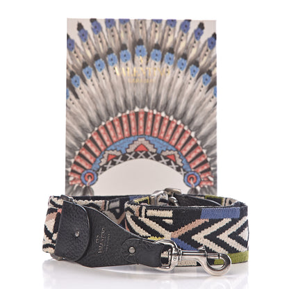 Valentino Garavani Canvas Native Couture Embroidered Rockstud Guitar Strap 5 of 5