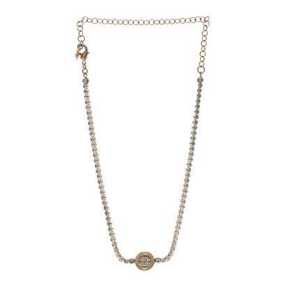Chanel Crystal CC Chain Short Necklace Gold 3 of 6