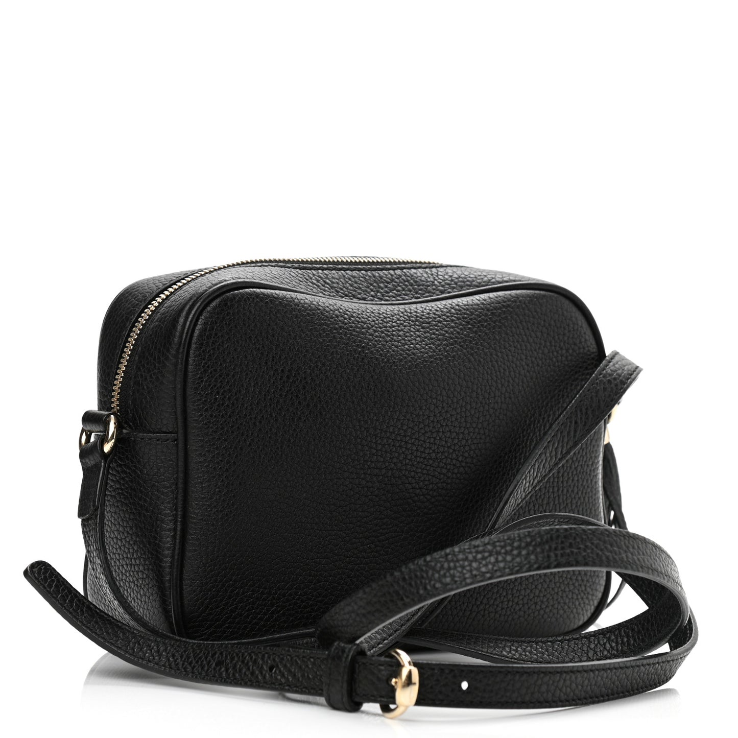 Pebbled Calfskin Small Soho Disco Bag Black