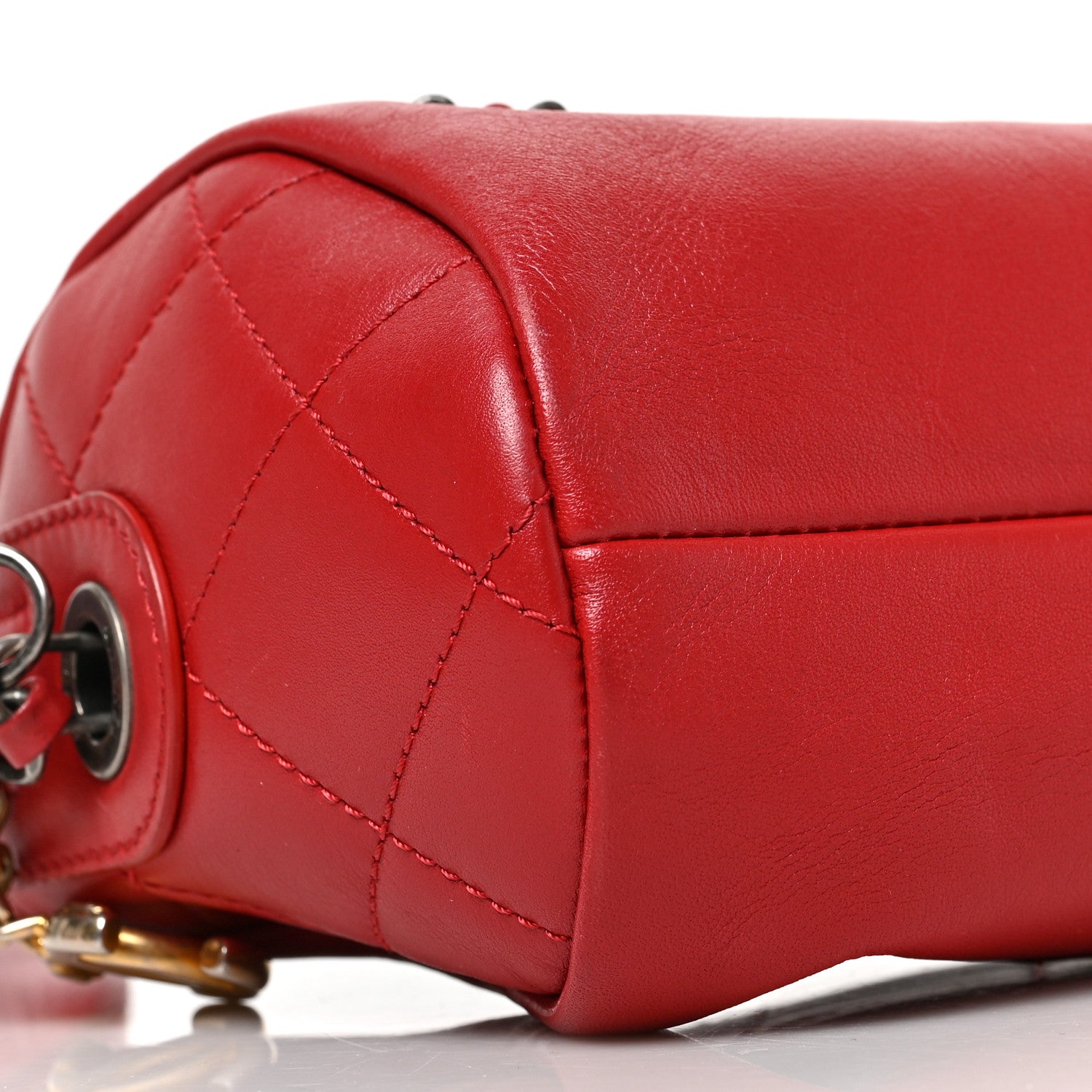 Chanel Calfskin Chain 20s Signature Bowling Bag Red 8 of 10