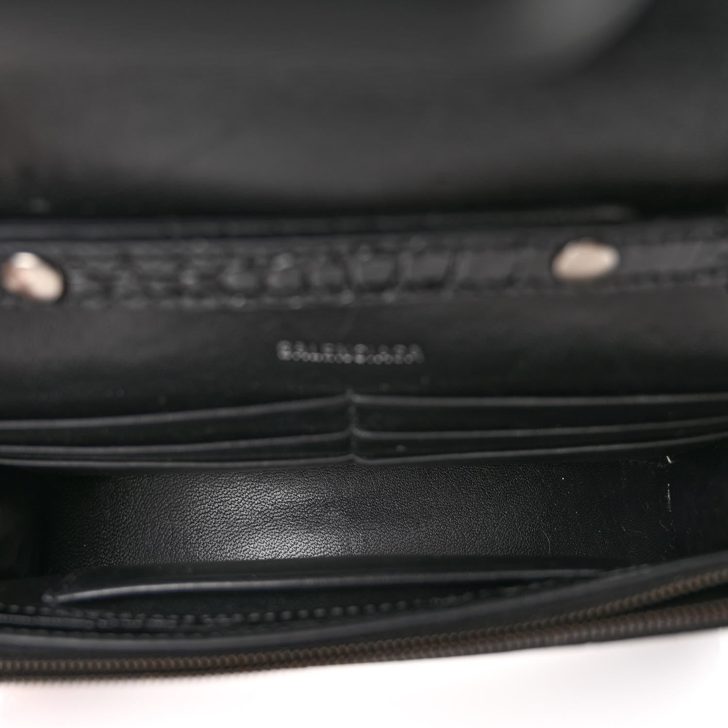 Balenciaga Shiny Calfskin Monochrome Crocodile Embossed Hourglass Chain Bag Black 5 of 9