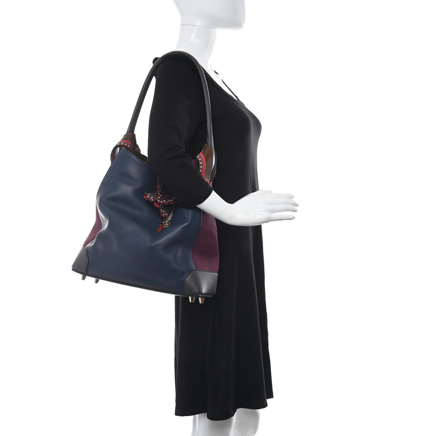 Christian Louboutin Empire Calf Suede Hobo Navy 2 of 11