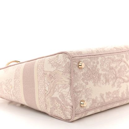 Christian Dior Canvas Toile De Jouy Reverse Embroidered Medium Lady D-Lite Rose 8 of 10
