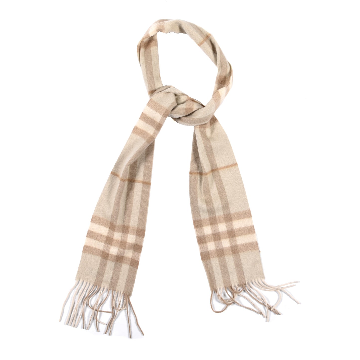 Cashmere Giant Check Fringe Scarf Limestone