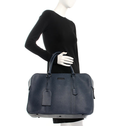 Burberry Textured Calfskin Briefcase Bag Dark Cobalt 2 of 12