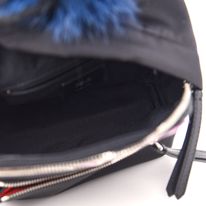 Fendi Nylon Vitello Fox Goat Fur Monster Eyes Mini Backpack Black Multicolor Sky 5 of 10