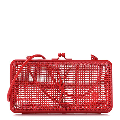 Saint Laurent Brass Lambskin Monogram Cassandre Cage Bag Rouge Flamme 1 of 9