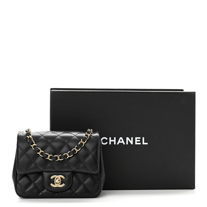 Chanel Lambskin Quilted Mini Square Flap Black 13 of 13
