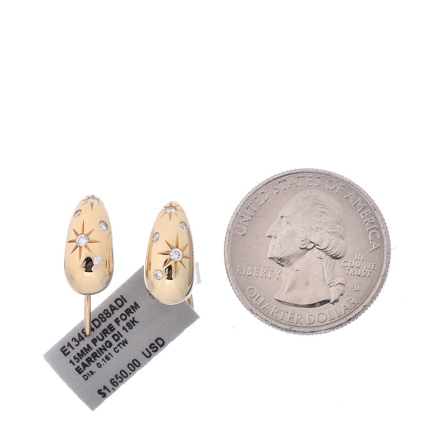 18K Yellow Gold Diamond Pure Form Pod Earrings