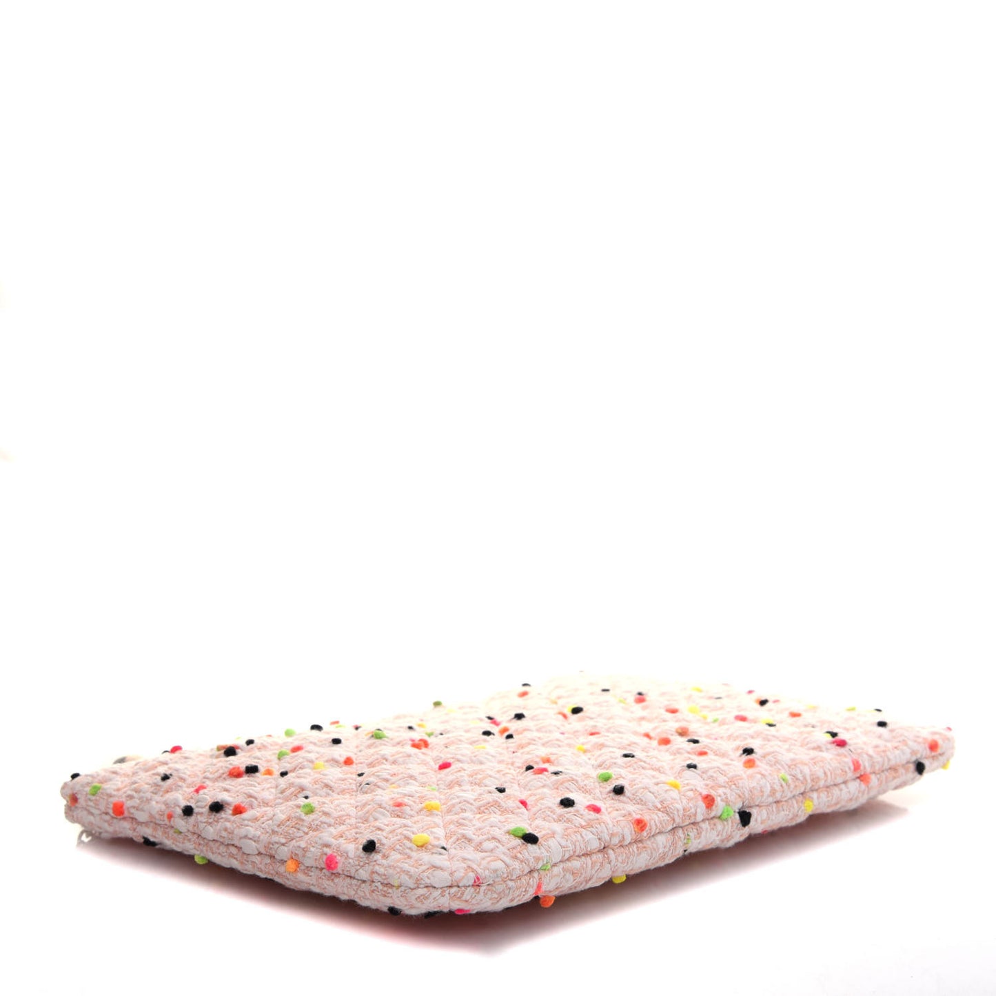Tweed Candy Cotton Quilted Medium Cosmetic Pouch Multicolor