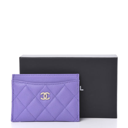 Chanel Caviar Quilted Card Holder Purple 10 of 10