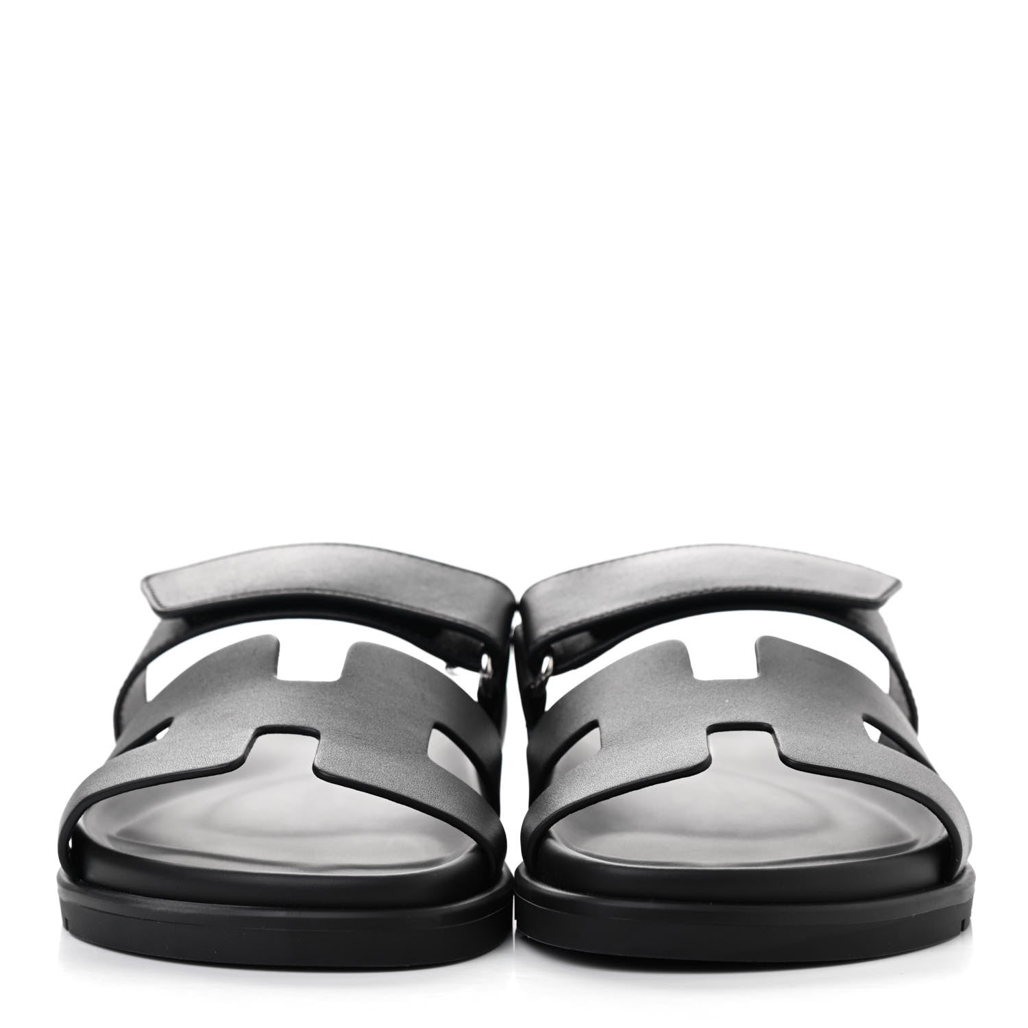 Hermes Calfskin Womens Chypre Sandals 36 Black 2 of 8