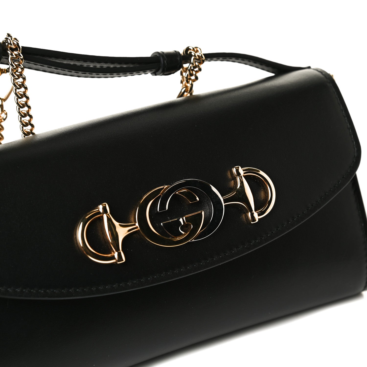 Gucci Smooth Calfskin Mini Zumi Shoulder Bag Black 12 of 13