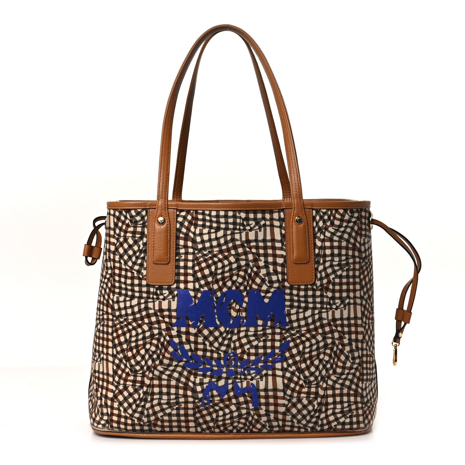 MCM Visetos Medium Liz Reversible Shopper Tote Cognac 8 of 12