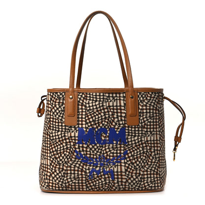 MCM Visetos Medium Liz Reversible Shopper Tote Cognac 8 of 12