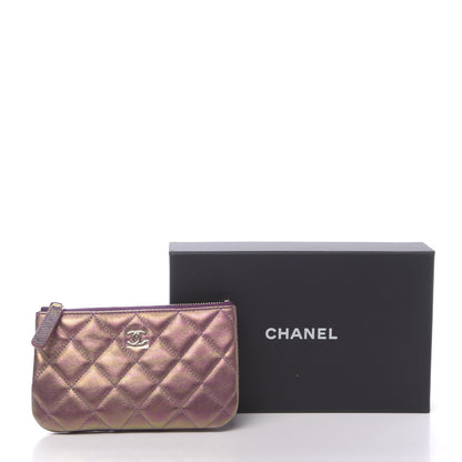 Chanel Iridescent Lambskin Quilted Small Cosmetic Case Purple 8 of 8