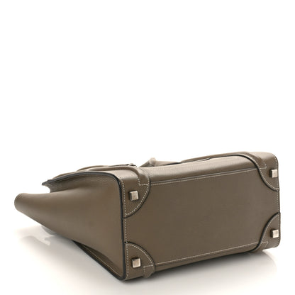 Celine Drummed Calfskin Micro Luggage Souris 4 of 11