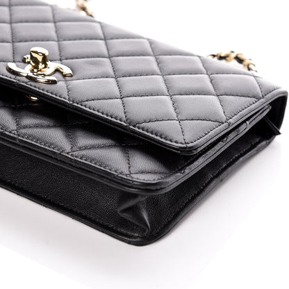 Chanel Lambskin Quilted Trendy CC Wallet On Chain WOC Black 6 of 12
