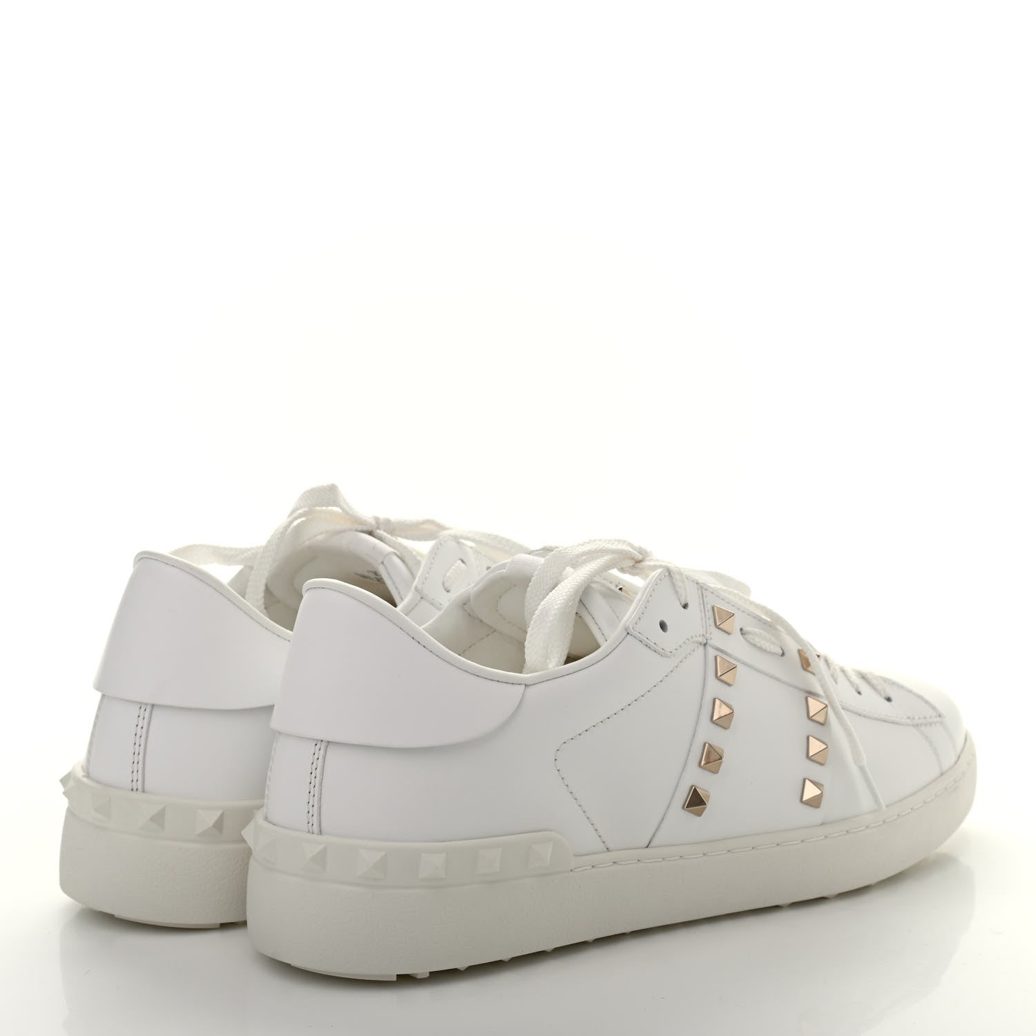 Valentino Garavani Calfskin Mens Rockstud Untitled Open Sneakers 42 White 4 of 9